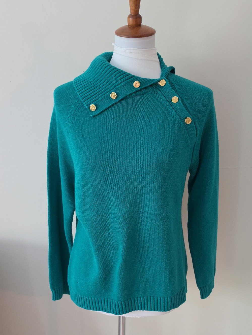 Charter Club Teal Button-Accent Women's Sweater